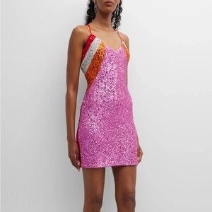One33 Social Pink Red The Tammy Sequin Mini Dress